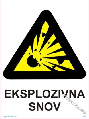 Opozorilni znaki Eksplozivna snov 1