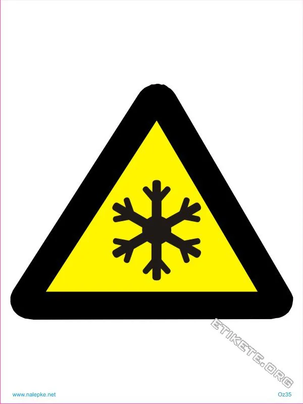Opozorilni znaki Nizka temperatura