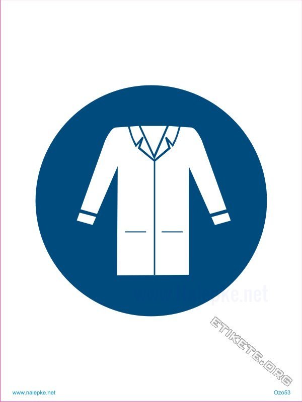 Opozorilni znaki obveze Obvezna uporaba zaščitne delovne halje