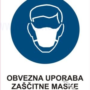 Opozorilni znaki obveze Obvezna uporaba zaščitne maske 1