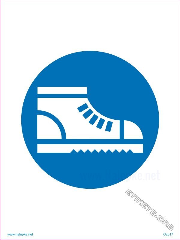 Opozorilni znaki obveze Obvezna uporaba zaščitnih čevljev