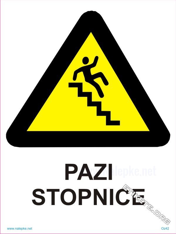 Opozorilni znaki Pazi stopnice 1