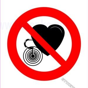 Znaki prepovedi Pepovedano za ljudi s srčnim spodbujevalnikom