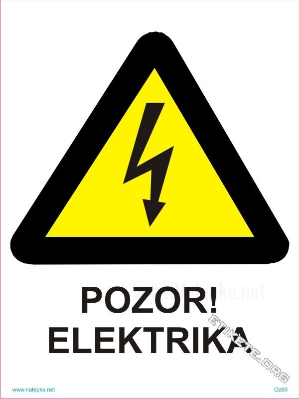 Opozorilni znaki Pozor! Elektrika 1