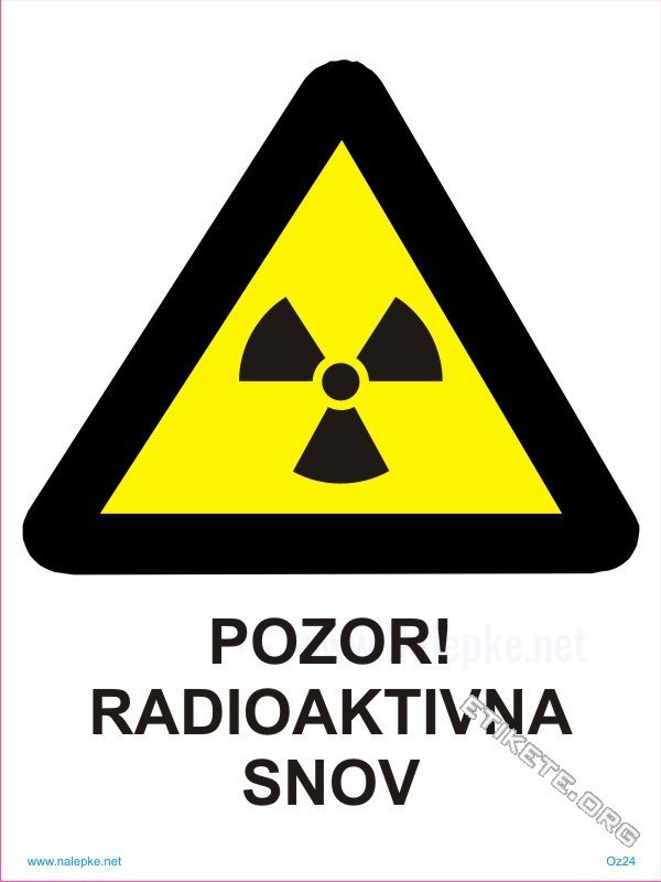 Opozorilni znaki Pozor! Radioaktivna snov 1