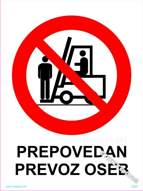 Znaki prepovedi Prepovedan prevoz oseb 1