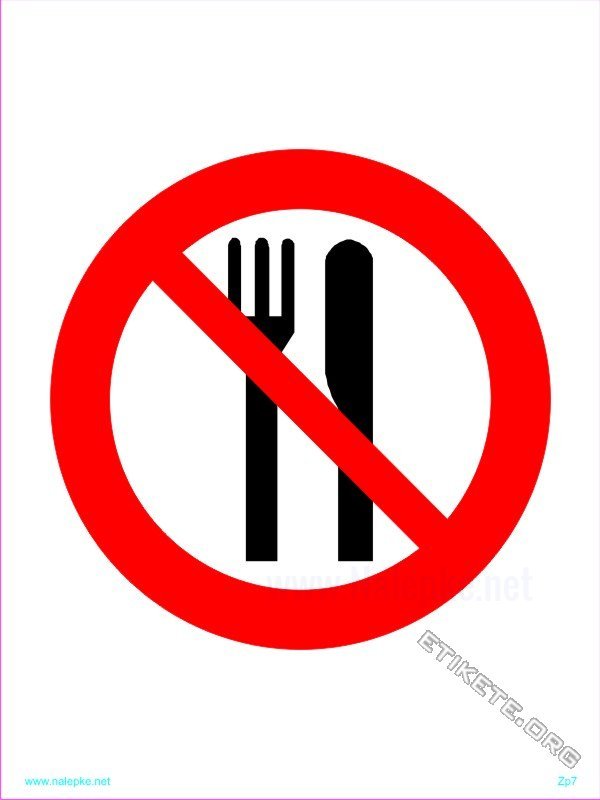 Znaki prepovedi Prepovedan vnos hrane