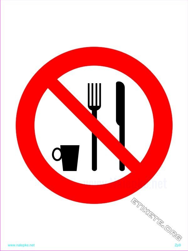 Znaki prepovedi Prepovedan vnos hrane in pijače 2