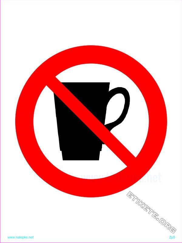Znaki prepovedi Prepovedan vnos pijače
