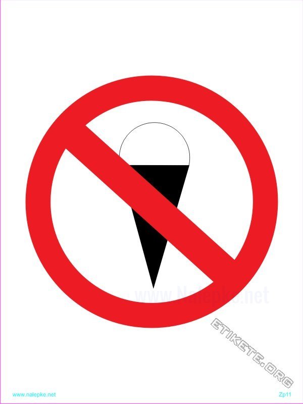Znaki prepovedi Prepovedan vnos sladoleda