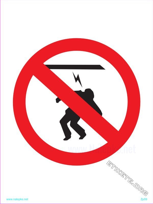 Znaki prepovedi Prepovedano dotikanje visokonapetostni kabel