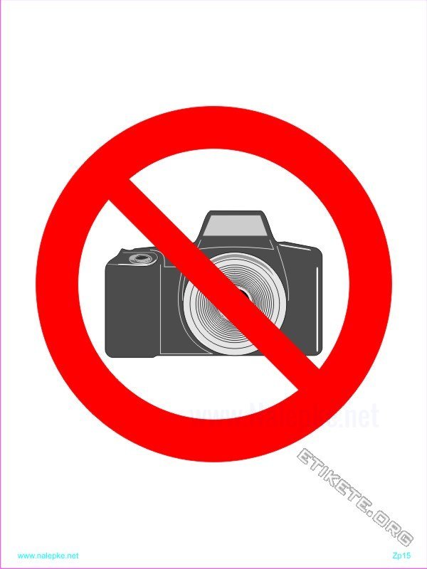 Znaki prepovedi Prepovedano fotografiranje