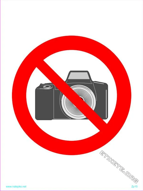 Znaki prepovedi Prepovedano fotografiranje