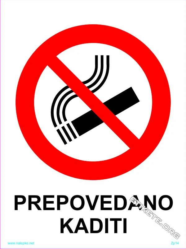 Znaki prepovedi Prepovedano kajenje 1