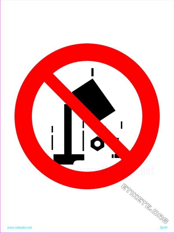 Znaki prepovedi Prepovedano metanje predmetov
