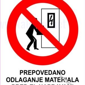 Znaki prepovedi Prepovedano odlaganje materiala pred el.napravami 1