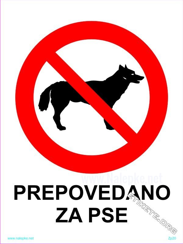 Znaki prepovedi Prepovedano za pse 1