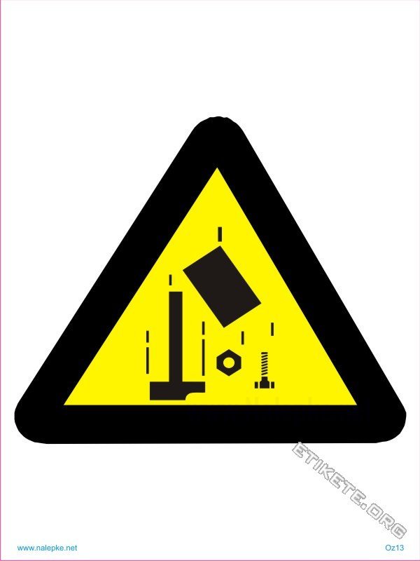 Opozorilni znaki Nevarnost padajočih predmetov
