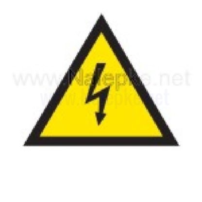 Mešano nalepka Nevarnost električnega toka! 46x46mm pola: 4 kos