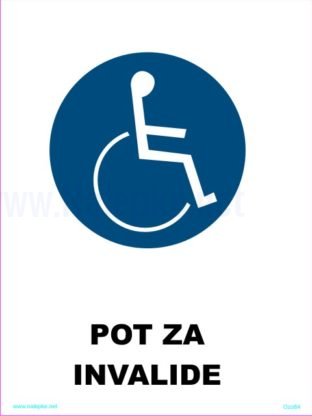 Opozorilni znaki obveze pot za invalide 2