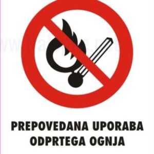 Znaki prepovedi prepovedana uporaba odprtega ognja 2