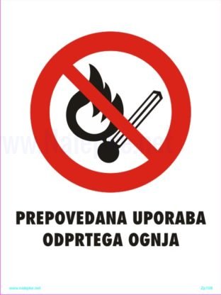 Znaki prepovedi prepovedana uporaba odprtega ognja 2