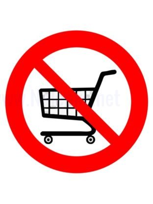 Znaki prepovedi Prepovedano z nakupovalnimi vozički